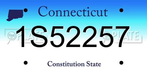 1S52257 Connecticut License Plate