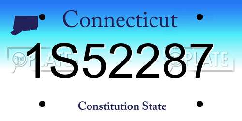 1S52287 Connecticut License Plate