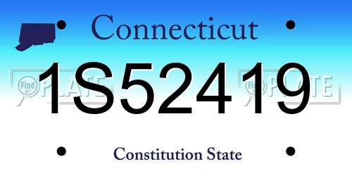 1S52419 Connecticut License Plate