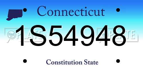 1S54948 Connecticut License Plate