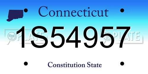 1S54957 Connecticut License Plate