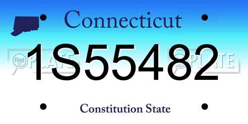 1S55482 Connecticut License Plate
