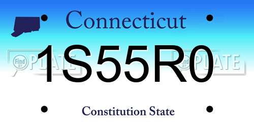 1S55R0 Connecticut License Plate