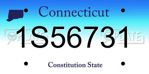 1S56731 Connecticut License Plate