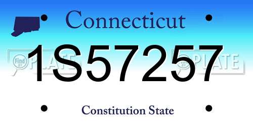 1S57257 Connecticut License Plate