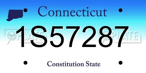 1S57287 Connecticut License Plate