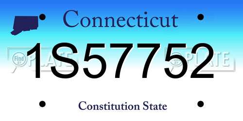 1S57752 Connecticut License Plate