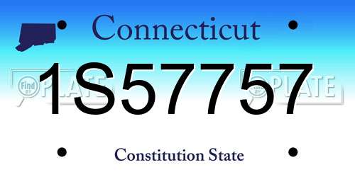 1S57757 Connecticut License Plate