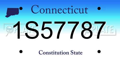 1S57787 Connecticut License Plate