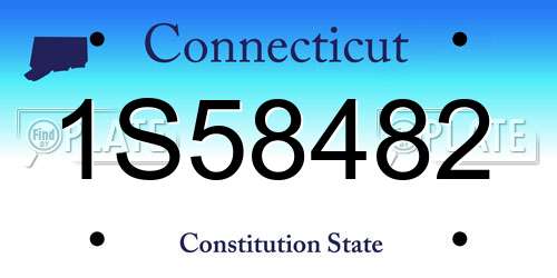 1S58482 Connecticut License Plate