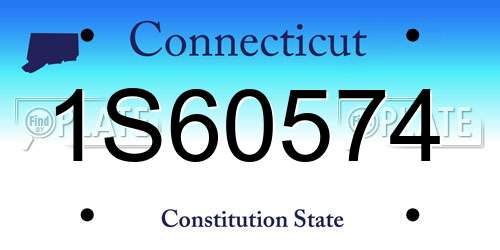 1S60574 Connecticut License Plate