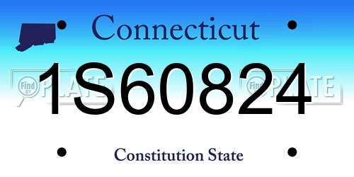 1S60824 Connecticut License Plate