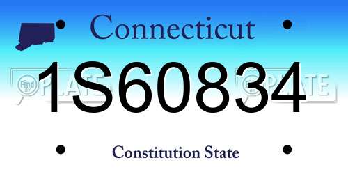 1S60834 Connecticut License Plate