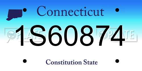 1S60874 Connecticut License Plate