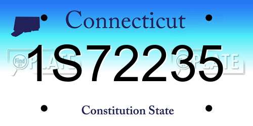 1S72235 Connecticut License Plate