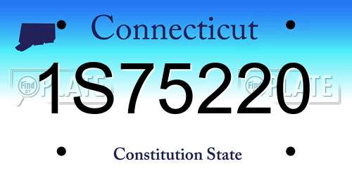 1S75220 Connecticut License Plate