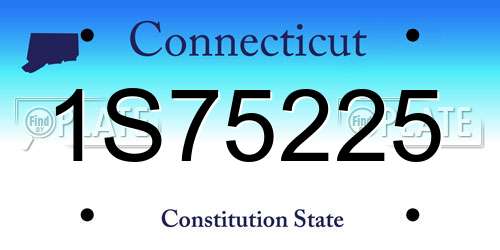 1S75225 Connecticut License Plate