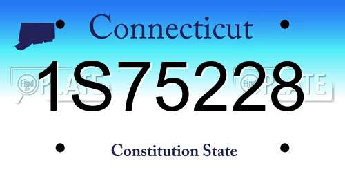 1S75228 Connecticut License Plate