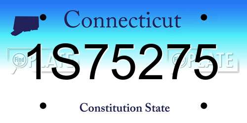 1S75275 Connecticut License Plate