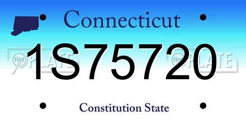 1S75720 Connecticut License Plate