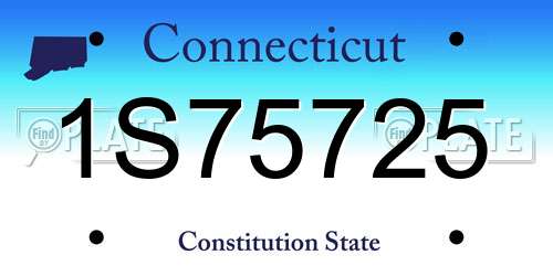 1S75725 Connecticut License Plate