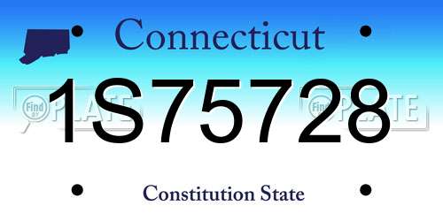 1S75728 Connecticut License Plate