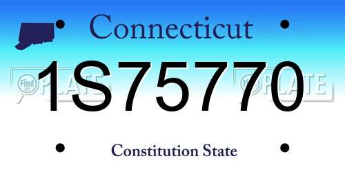 1S75770 Connecticut License Plate