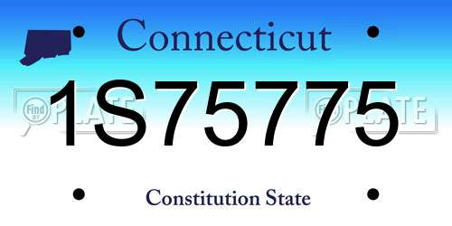 1S75775 Connecticut License Plate