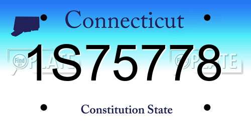 1S75778 Connecticut License Plate