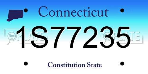 1S77235 Connecticut License Plate