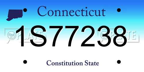 1S77238 Connecticut License Plate