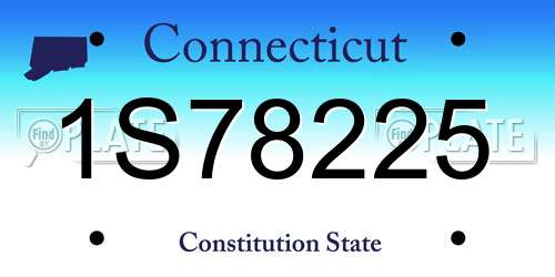 1S78225 Connecticut License Plate