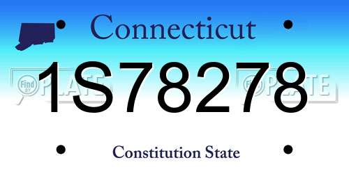 1S78278 Connecticut License Plate