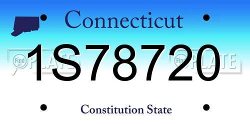 1S78720 Connecticut License Plate