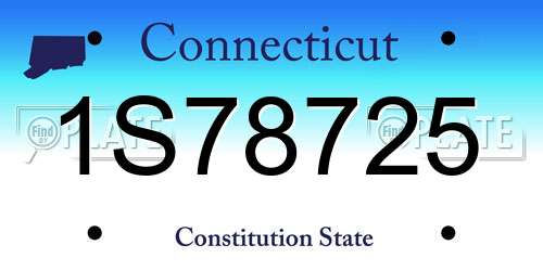 1S78725 Connecticut License Plate