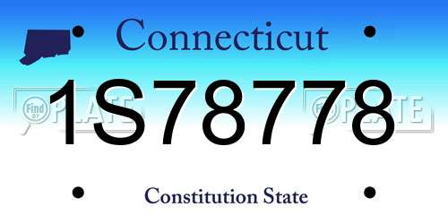 1S78778 Connecticut License Plate