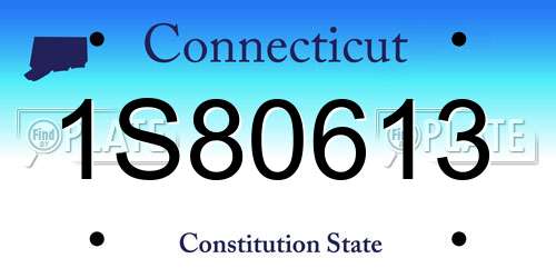 1S80613 Connecticut License Plate