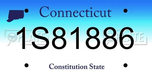 1S81886 Connecticut License Plate