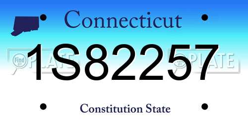 1S82257 Connecticut License Plate