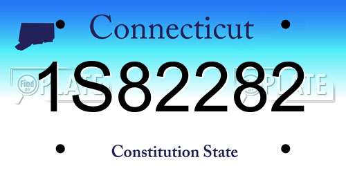 1S82282 Connecticut License Plate