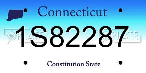 1S82287 Connecticut License Plate