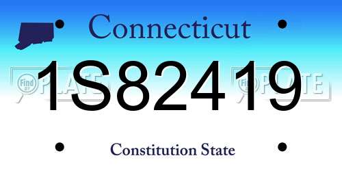 1S82419 Connecticut License Plate