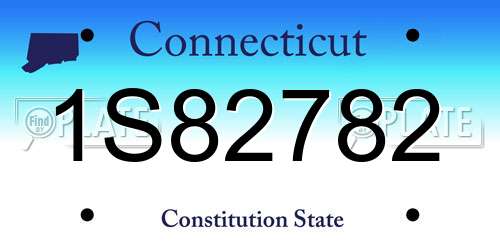 1S82782 Connecticut License Plate