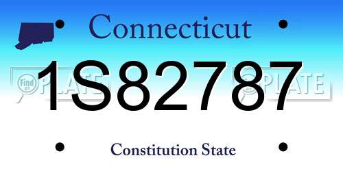 1S82787 Connecticut License Plate