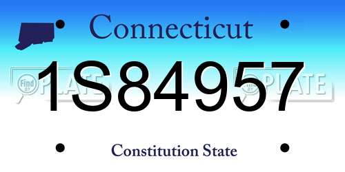 1S84957 Connecticut License Plate