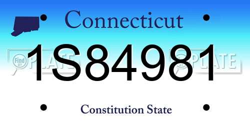 1S84981 Connecticut License Plate