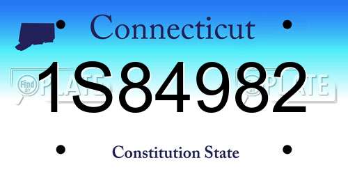 1S84982 Connecticut License Plate