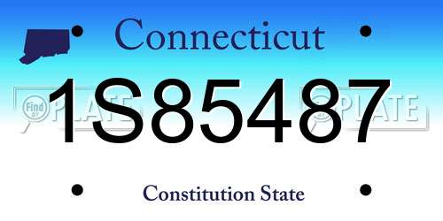 1S85487 Connecticut License Plate