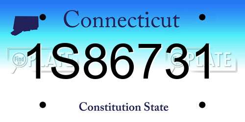 1S86731 Connecticut License Plate