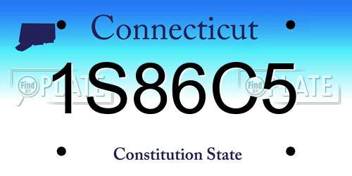 1S86C5 Connecticut License Plate